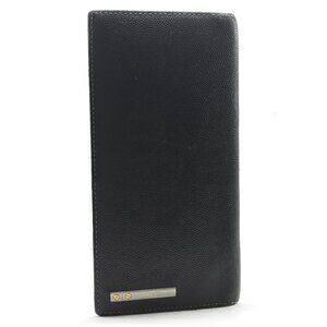 Cartier Long Bifold Leather Wallet Black Lizard Grain /Made in France